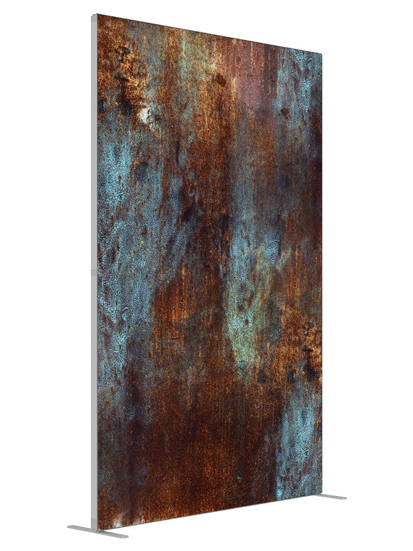 Patina Metal shown at an angled view, photography backdrop panel for Denny StudioEdge silicone edge frame, 5 ft
