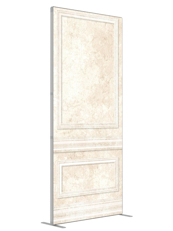 Pearl Marble Panel shown at an angled view, photography backdrop panel for Denny StudioEdge silicone edge frame, 3 ft