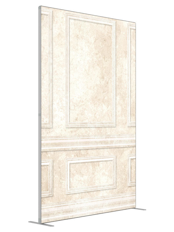 Pearl Marble Panel shown at an angled view, photography backdrop panel for Denny StudioEdge silicone edge frame, 5 ft