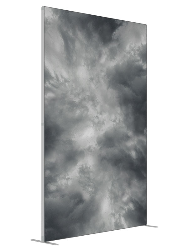 Perfect Storm Gray shown at an angled view, photography backdrop panel for Denny StudioEdge silicone edge frame, 5 ft