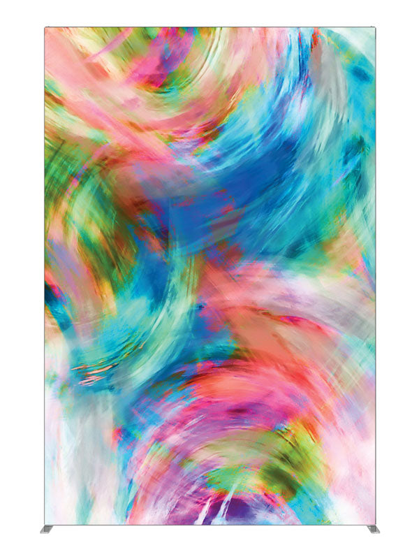 Pink blue green swirl, photography backdrop panel for Denny StudioEdge silicone edge frame, 5 ft