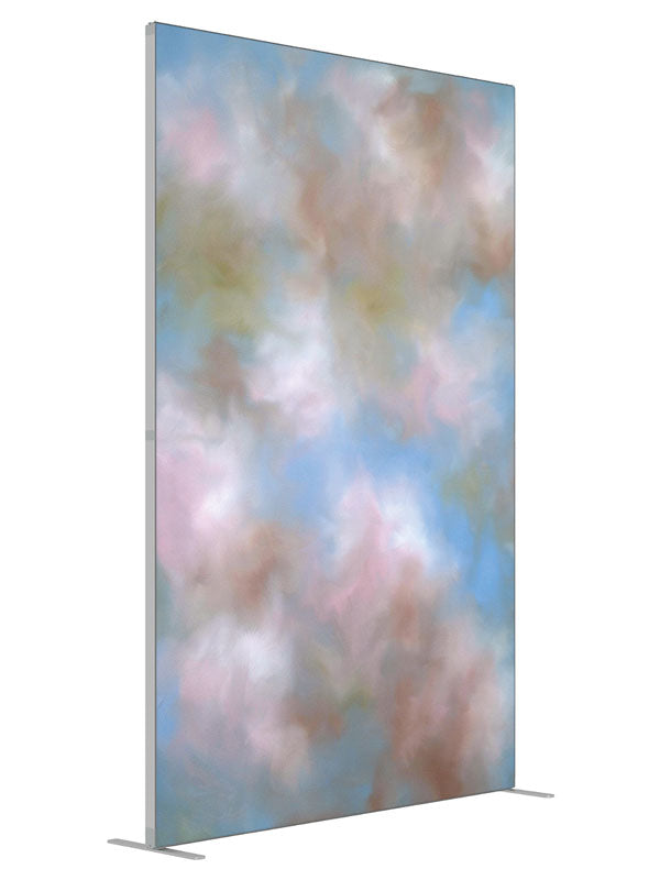 Pink Clouds shown at an angled view, photography backdrop panel for Denny StudioEdge silicone edge frame, 5 ft