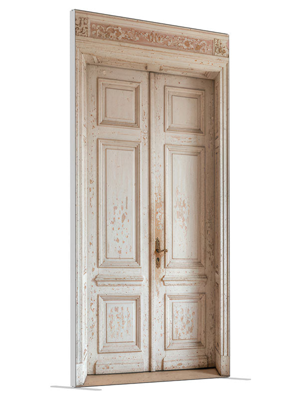 Pink Paneled Wall Double Door shown at an angled view, photography backdrop panel for Denny StudioEdge silicone edge frame, 4 ft