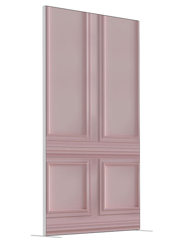 Pink Paneled Wall shown at an angled view, photography backdrop panel for Denny StudioEdge silicone edge frame, 4 ft