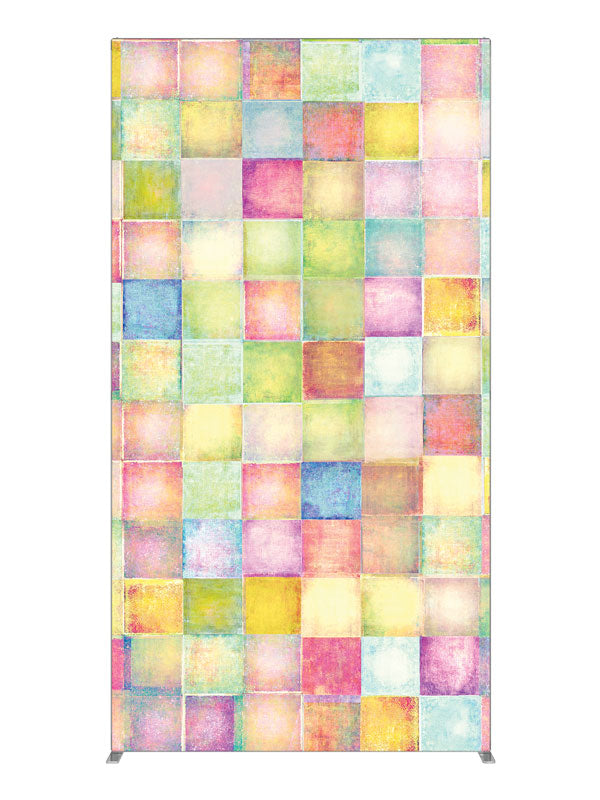 Pink Paper Squares, photography backdrop panel for Denny StudioEdge silicone edge frame, 4 ft