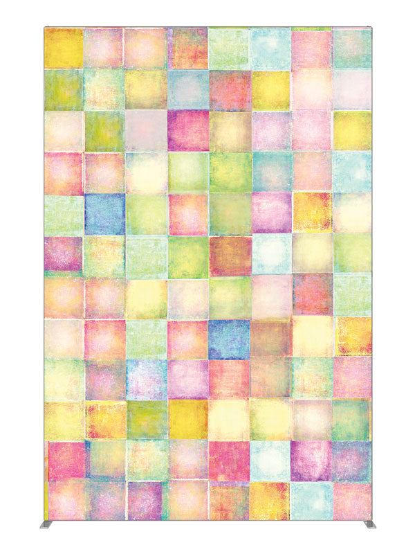 Pink Paper Squares, photography backdrop panel for Denny StudioEdge silicone edge frame, 5 ft