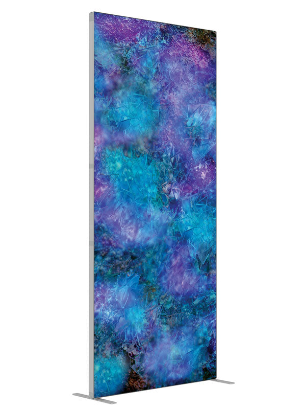 Point Blank Cosmic Speckle Abstract shown at an angled view, photography backdrop panel for Denny StudioEdge silicone edge frame, 3 ft