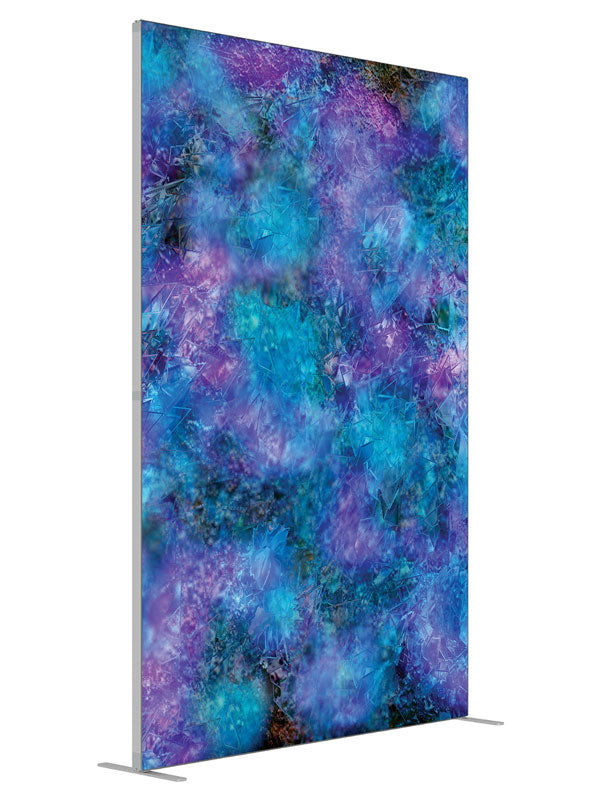 Point Blank Cosmic Speckle Abstract shown at an angled view, photography backdrop panel for Denny StudioEdge silicone edge frame, 5 ft