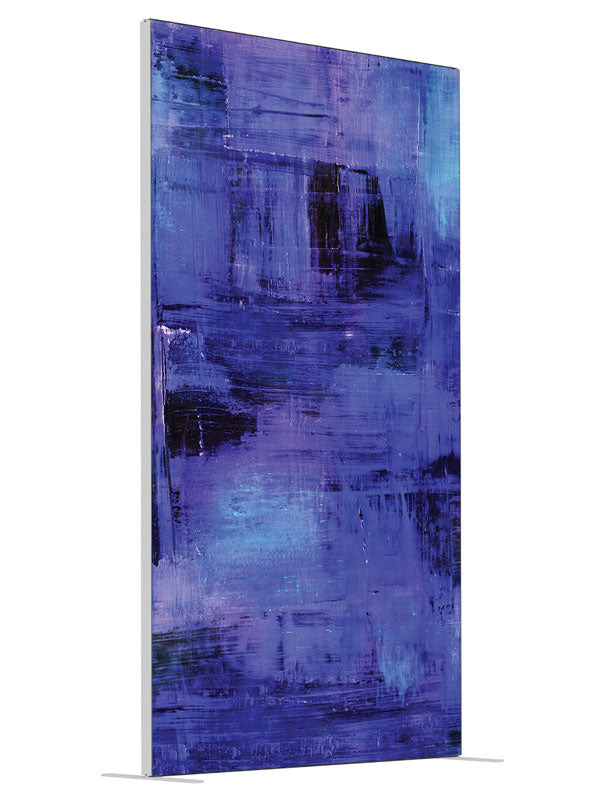 Polar Blue Streak Abstract shown at an angled view, photography backdrop panel for Denny StudioEdge silicone edge frame, 4 ft