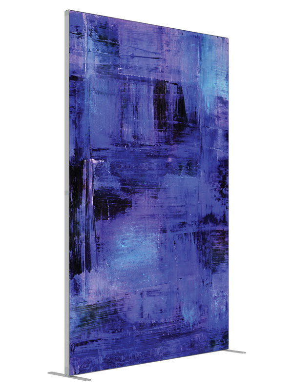 Polar Blue Streak Abstract shown at an angled view, photography backdrop panel for Denny StudioEdge silicone edge frame, 5 ft