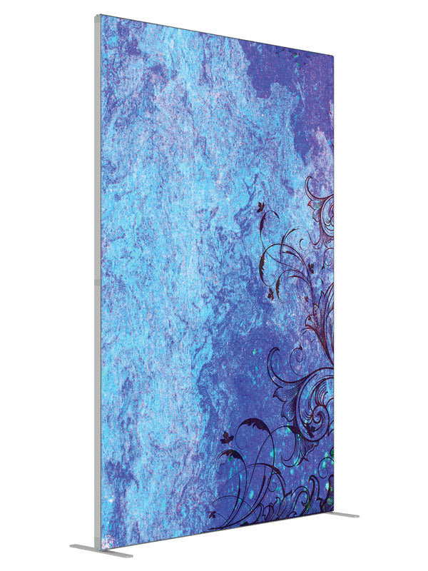 Pollen Pool Blue Speckle Texture shown at an angled view, photography backdrop panel for Denny StudioEdge silicone edge frame, 5 ft