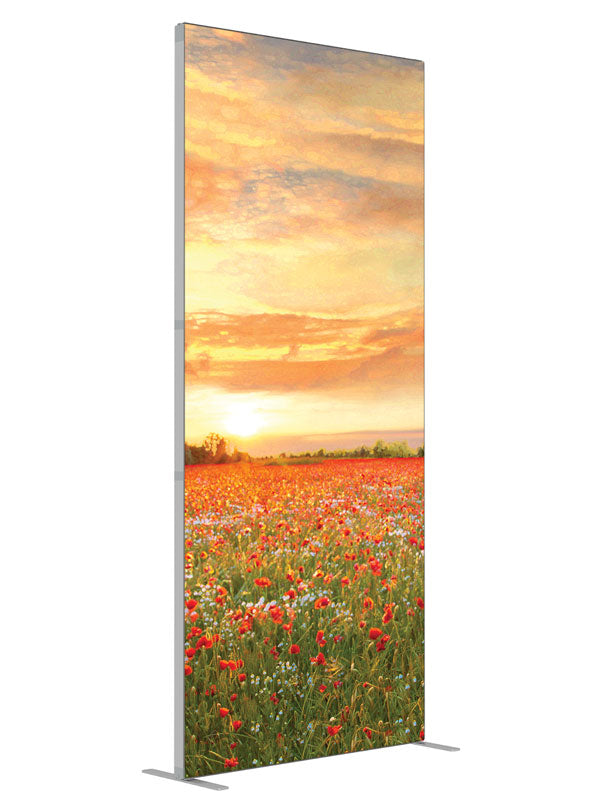 Poppies shown at an angled view, photography backdrop panel for Denny StudioEdge silicone edge frame, 3 ft