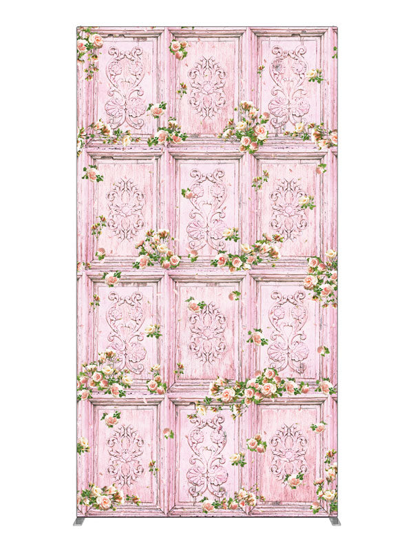 Precious Moments Pink Pink Floral Wall, photography backdrop panel for Denny StudioEdge silicone edge frame, 4 ft