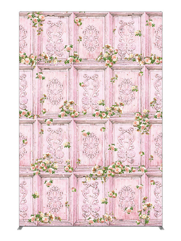 Precious Moments Pink Pink Floral Wall, photography backdrop panel for Denny StudioEdge silicone edge frame, 5 ft