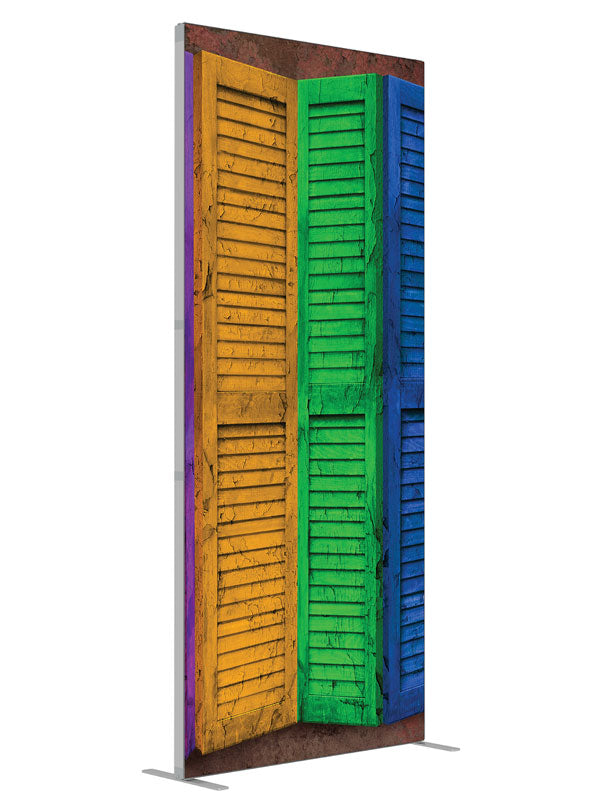 Primary Shutters shown at an angled view, photography backdrop panel for Denny StudioEdge silicone edge frame, 3 ft
