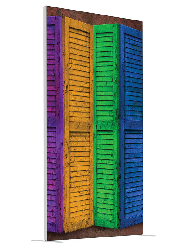 Primary Shutters shown at an angled view, photography backdrop panel for Denny StudioEdge silicone edge frame, 4 ft