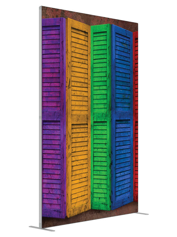 Primary Shutters shown at an angled view, photography backdrop panel for Denny StudioEdge silicone edge frame, 5 ft