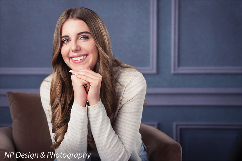 Princess grace photography backdrop shown with in a close-up with her hands clasped under her chin CP-7810