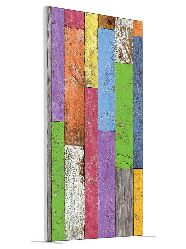 Prismatic Planks shown at an angled view, photography backdrop panel for Denny StudioEdge silicone edge frame, 4 ft