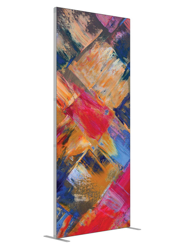 Puzzled Cubist Abstract shown at an angled view, photography backdrop panel for Denny StudioEdge silicone edge frame, 3 ft