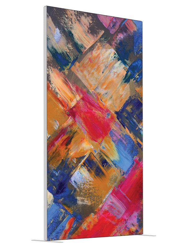 Puzzled Cubist Abstract shown at an angled view, photography backdrop panel for Denny StudioEdge silicone edge frame, 4 ft