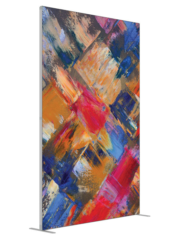 Puzzled Cubist Abstract shown at an angled view, photography backdrop panel for Denny StudioEdge silicone edge frame, 5 ft