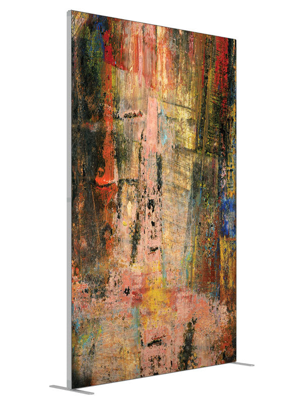Pyre Grunge Abstract shown at an angled view, photography backdrop panel for Denny StudioEdge silicone edge frame, 5 ft