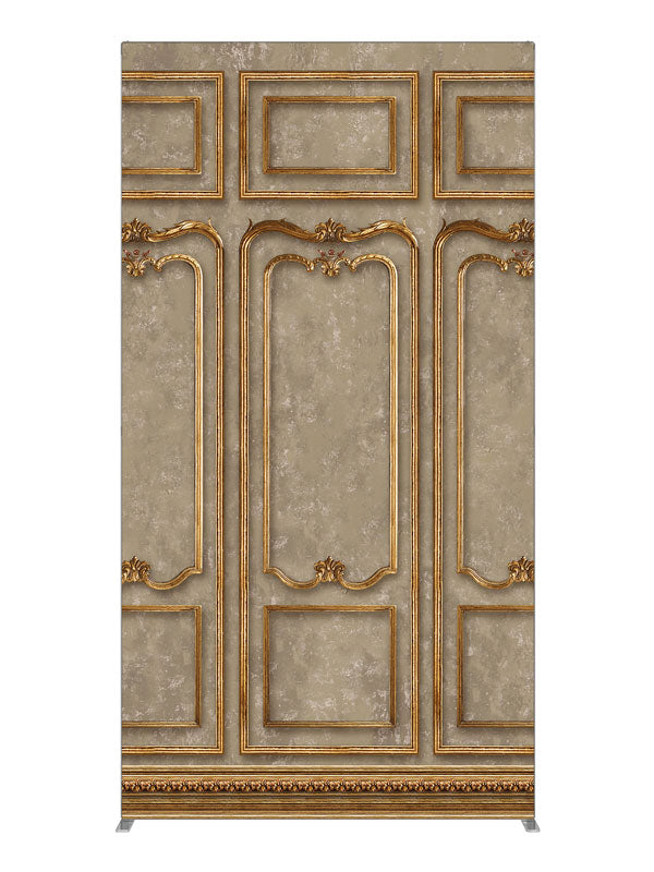 Queen Anne Ornate Gold Panel, photography backdrop panel for Denny StudioEdge silicone edge frame, 4 ft