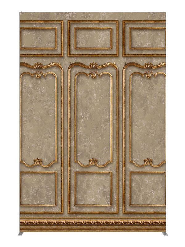 Queen Anne Ornate Gold Panel, photography backdrop panel for Denny StudioEdge silicone edge frame, 5 ft
