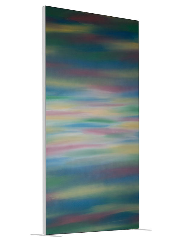 Rainbow shown at an angled view, photography backdrop panel for Denny StudioEdge silicone edge frame, 4 ft