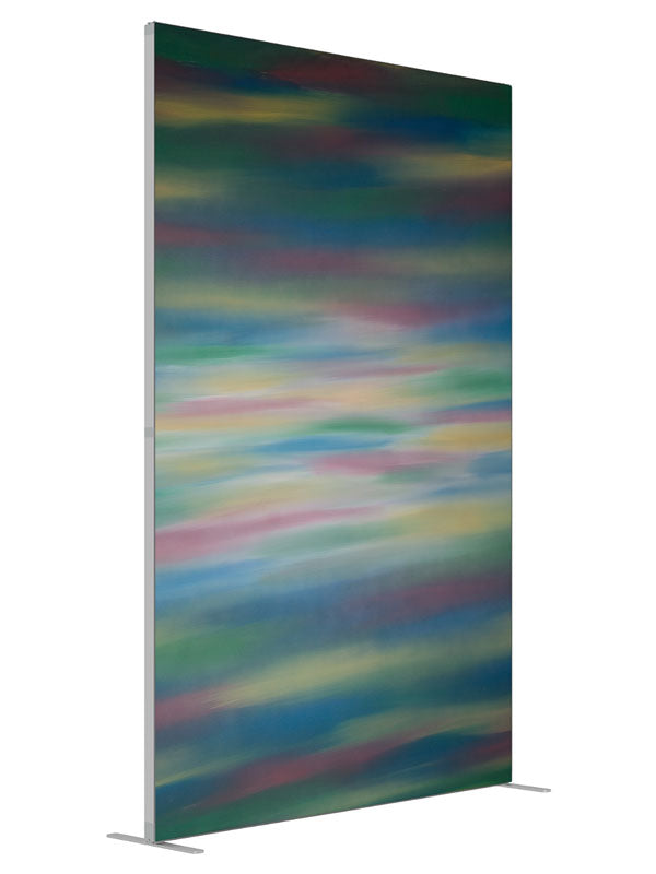Rainbow shown at an angled view, photography backdrop panel for Denny StudioEdge silicone edge frame, 5 ft