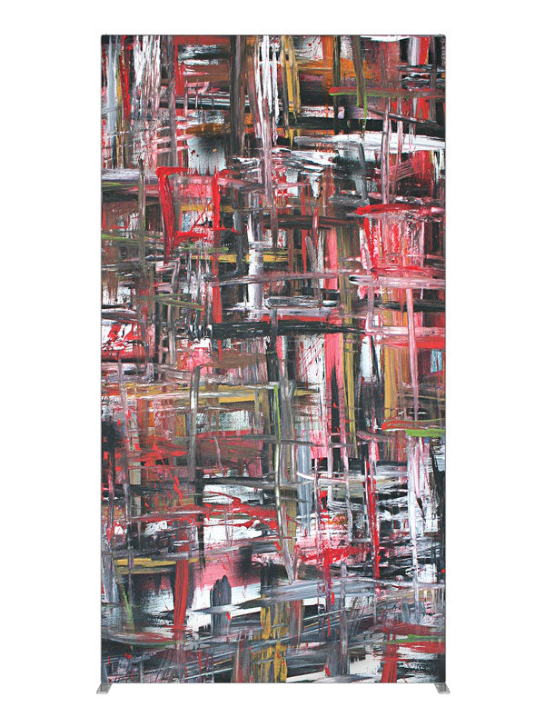 Red black white brushwork, photography backdrop panel for Denny StudioEdge silicone edge frame, 4 ft