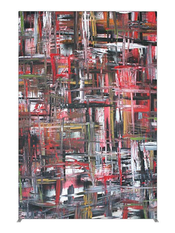 Red black white brushwork, photography backdrop panel for Denny StudioEdge silicone edge frame, 5 ft