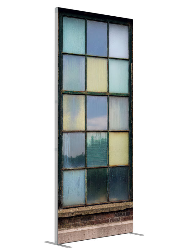 Red brick factory multi pane windows printed backdrop angled 3ft - Denny StudioEdge SECP-8865
