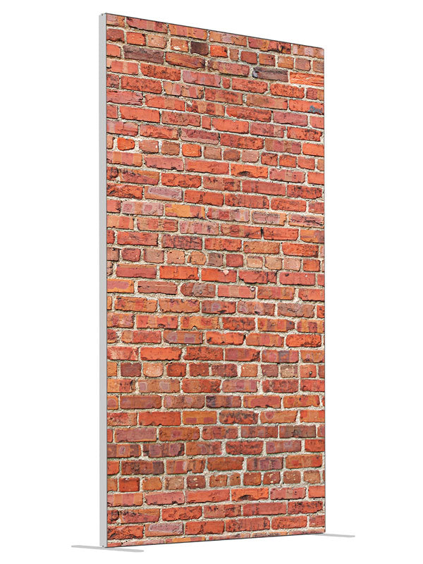 Red Brick shown at an angled view, photography backdrop panel for Denny StudioEdge silicone edge frame, 4 ft