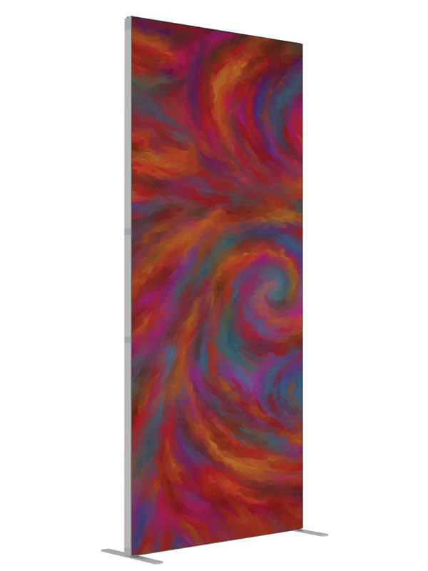 Red purple swirl shown at an angled view, photography backdrop panel for Denny StudioEdge silicone edge frame, 3 ft