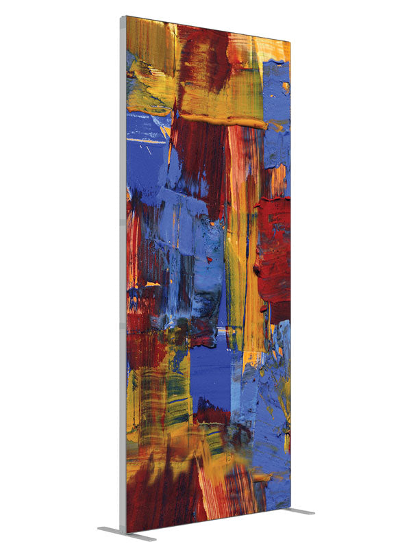 Restless Bold Cubist Abstract shown at an angled view, photography backdrop panel for Denny StudioEdge silicone edge frame, 3 ft