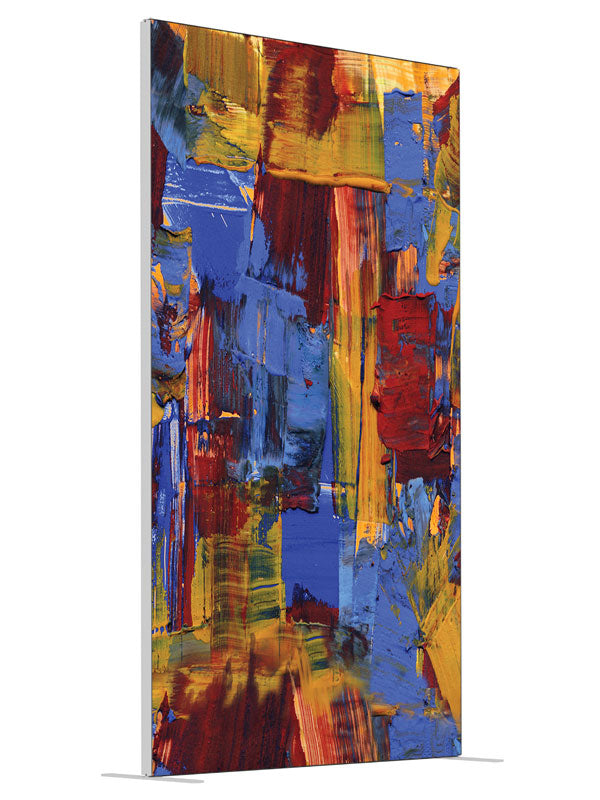 Restless Bold Cubist Abstract shown at an angled view, photography backdrop panel for Denny StudioEdge silicone edge frame, 4 ft