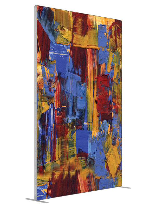 Restless Bold Cubist Abstract shown at an angled view, photography backdrop panel for Denny StudioEdge silicone edge frame, 5 ft