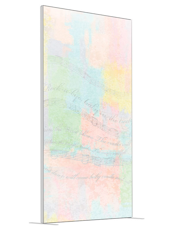 Rock-a-bye Baby Soft Pastel Abstract shown at an angled view, photography backdrop panel for Denny StudioEdge silicone edge frame, 4 ft