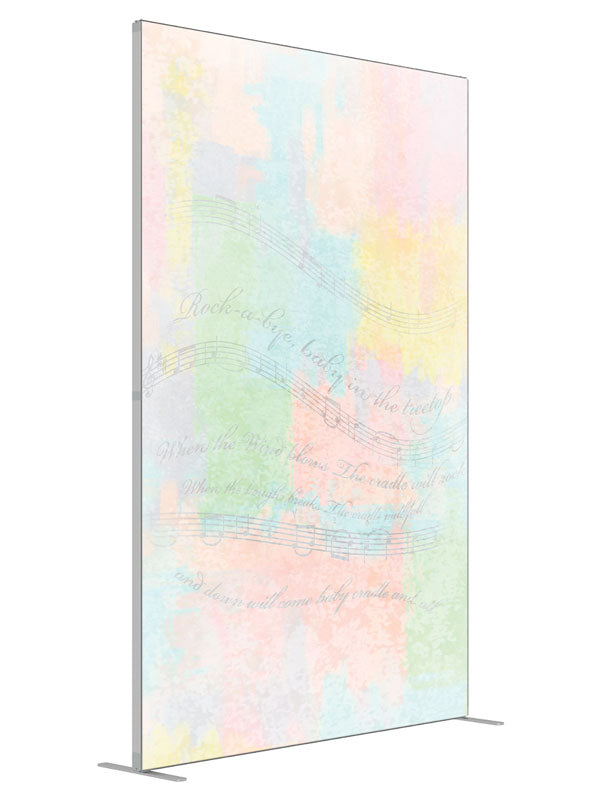 Rock-a-bye Baby Soft Pastel Abstract shown at an angled view, photography backdrop panel for Denny StudioEdge silicone edge frame, 5 ft