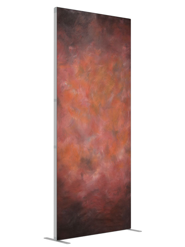 Rojo shown at an angled view, photography backdrop panel for Denny StudioEdge silicone edge frame, 3 ft