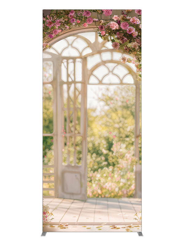 Romantic Spring Floral Garden Solarium, photography backdrop panel for Denny StudioEdge silicone edge frame, 3 ft