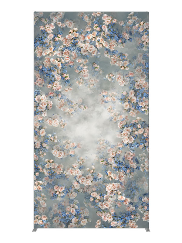Rose Master Blue Floral, photography backdrop panel for Denny StudioEdge silicone edge frame, 4 ft