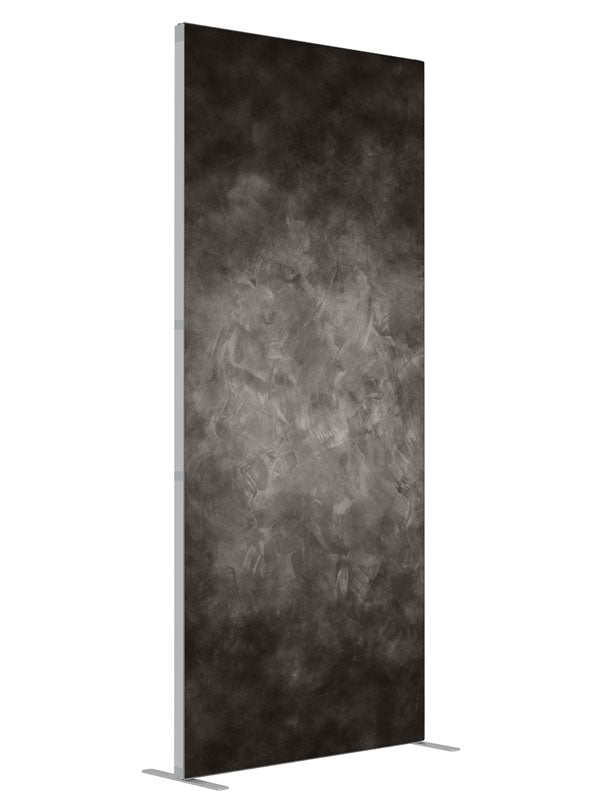 Rugged Gray shown at an angled view, photography backdrop panel for Denny StudioEdge silicone edge frame, 3 ft