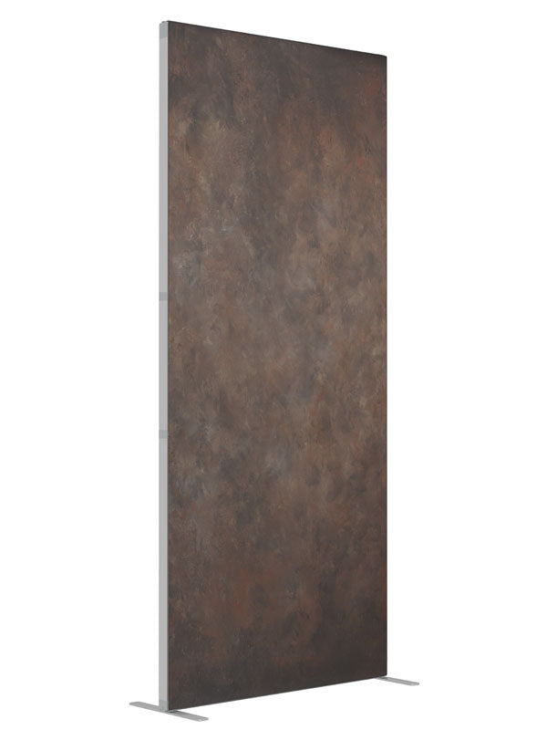 Rust Saddle Brown shown at an angled view, photography backdrop panel for Denny StudioEdge silicone edge frame, 3 ft