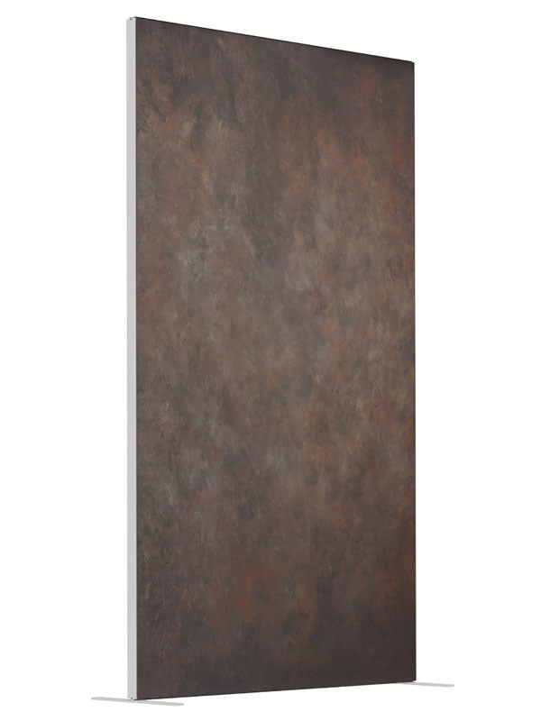 Rust Saddle Brown shown at an angled view, photography backdrop panel for Denny StudioEdge silicone edge frame, 4 ft