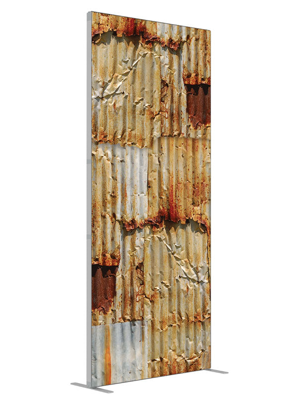 Rusted Out shown at an angled view, photography backdrop panel for Denny StudioEdge silicone edge frame, 3 ft