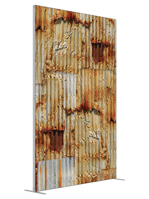 Rusted Out shown at an angled view, photography backdrop panel for Denny StudioEdge silicone edge frame, 5 ft