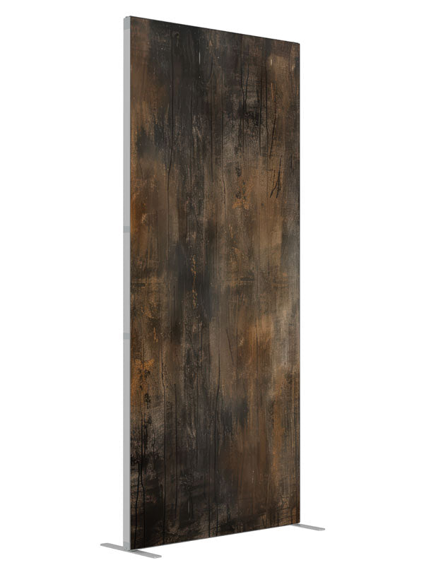Rustic Brown Elegance shown at an angled view, photography backdrop panel for Denny StudioEdge silicone edge frame, 3 ft